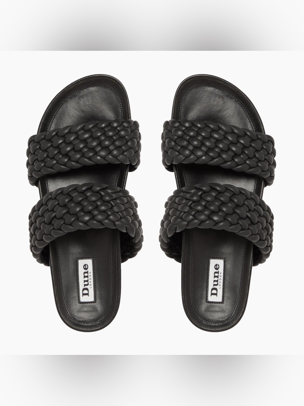 Dune London Laylow platform 2 strap sliders women’s leather sandals size 9.5